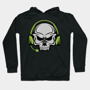 Skull with a headset for Music Lovers Hoodie
